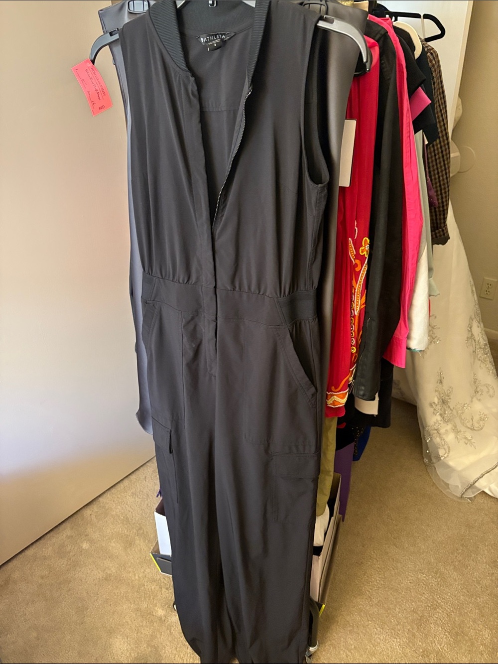 Athleta Black Sleeveless One-Piece Jumpsuit